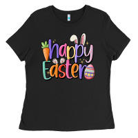 Black happy easter Ladies Tee - MaliasSmallBusiness