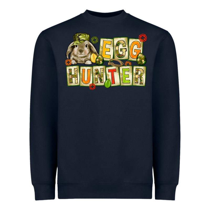 Egg Hunter With Camouflage Plate Letters Easter Heavyweight Sweatshirt by HowdyJamesFarm | Teevron