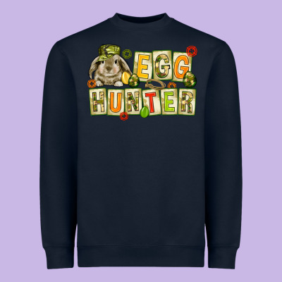 Egg Hunter With Camouflage Plate Letters Easter Heavyweight Sweatshirt Designed By Howdyjamesfarm