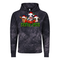 Cloud Black Mooey Christmas Cows Vintage Hoodie - LillyAllenDesigns