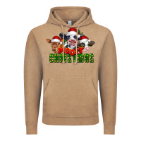 Vintage Coffee Mooey Christmas Cows Vintage Hoodie - LillyAllenDesigns