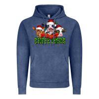 Vintage Denim Mooey Christmas Cows Vintage Hoodie - LillyAllenDesigns