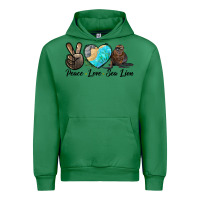 Emerald Peace Love Sea Lion Urban Hoodie - LillyAllenDesigns