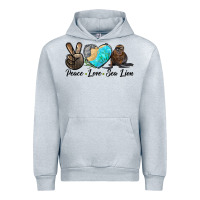Heather Grey Peace Love Sea Lion Urban Hoodie - LillyAllenDesigns