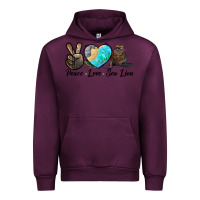 Mauve Wine Peace Love Sea Lion Urban Hoodie - LillyAllenDesigns