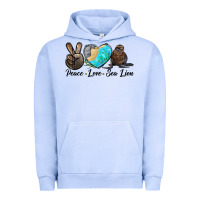 Pigment Grape Ice Peace Love Sea Lion Urban Hoodie - LillyAllenDesigns