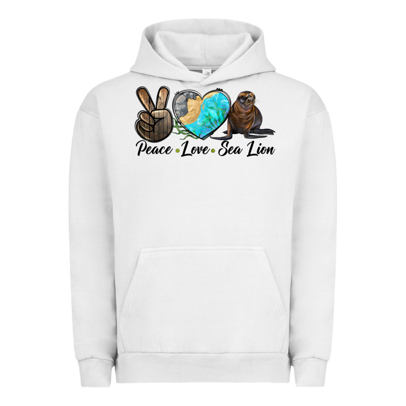 Peace Love Sea Lion Urban Hoodie by LillyAllenDesigns | Teevron