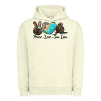 Pigment Pistachio Peace Love Sea Lion Urban Hoodie - LillyAllenDesigns