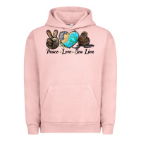 Pigment Salmon Peace Love Sea Lion Urban Hoodie - LillyAllenDesigns