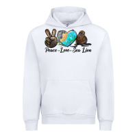 White Peace Love Sea Lion Urban Hoodie - LillyAllenDesigns