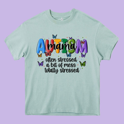 Autism Mama Heavy Core Tee Designed By Maliassmallbusiness