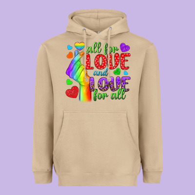 Western All For Love And Love For All Heavyweight Hoodie Designed By Bundleandbundleshop