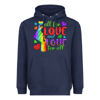 Navy Western All For Love And Love For All Heavyweight Hoodie - BundleAndBundleShop