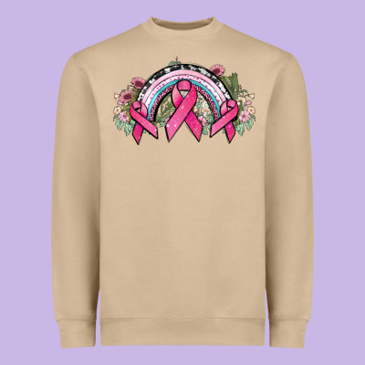 Cancer Ribbon Rainbow Cancer Awareness Heavyweight Sweatshirt Designed By Howdyjamesfarm