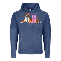 Vintage Denim boxer dog with tutu Vintage Hoodie - LillyAllenDesigns