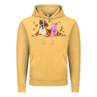 Vintage Mustard boxer dog with tutu Vintage Hoodie - LillyAllenDesigns