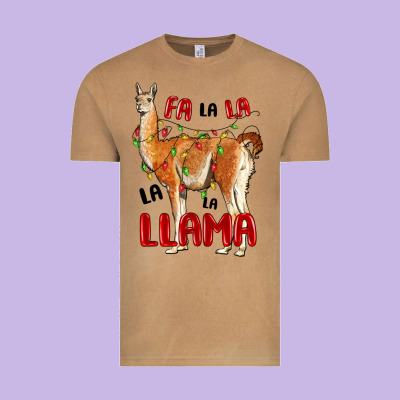 Christmas Llama Vintage Tee Designed By Lillyallendesigns