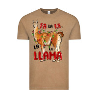 Vintage Coffee christmas llama Vintage Tee - LillyAllenDesigns