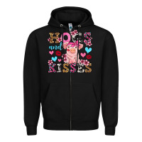 Black hogs and kisses pig  olivia Zipper Hoodie - OliviaCreatesArt