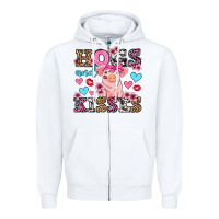 White hogs and kisses pig  olivia Zipper Hoodie - OliviaCreatesArt