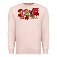 Pale Pink love more valentine's day Premium Sweatshirt - FaDigitalArtStudio
