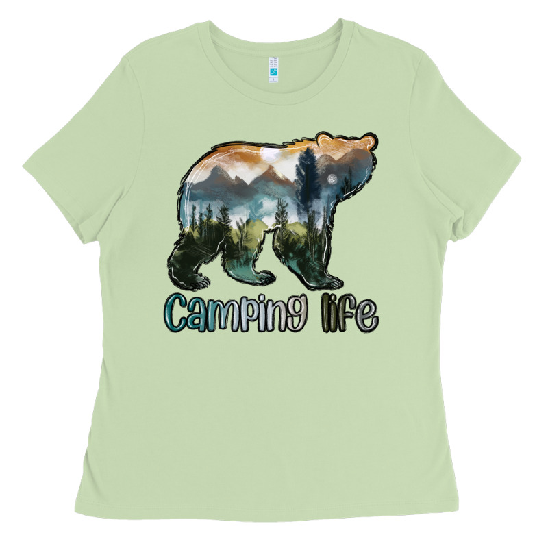 Camping Bear Ladies Tee by MaliasSmallBusiness | Teevron