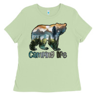 Matcha camping bear Ladies Tee - MaliasSmallBusiness