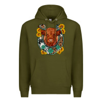 Army Green western leopard cowhide cow horseshoe Premium Hoodie - OliviaCreatesArt