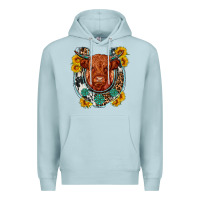 Blue Mist western leopard cowhide cow horseshoe Premium Hoodie - OliviaCreatesArt