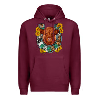 Burgundy western leopard cowhide cow horseshoe Premium Hoodie - OliviaCreatesArt