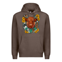 Coffee western leopard cowhide cow horseshoe Premium Hoodie - OliviaCreatesArt