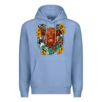 Colony Blue western leopard cowhide cow horseshoe Premium Hoodie - OliviaCreatesArt