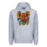 Heather Grey western leopard cowhide cow horseshoe Premium Hoodie - OliviaCreatesArt