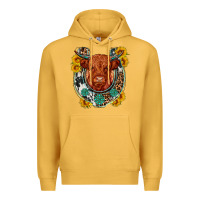 Mustard western leopard cowhide cow horseshoe Premium Hoodie - OliviaCreatesArt