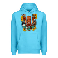 Ocean Blue western leopard cowhide cow horseshoe Premium Hoodie - OliviaCreatesArt