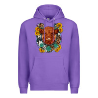 Purple western leopard cowhide cow horseshoe Premium Hoodie - OliviaCreatesArt