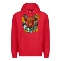 Red western leopard cowhide cow horseshoe Premium Hoodie - OliviaCreatesArt