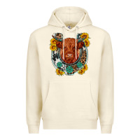 Sandshell western leopard cowhide cow horseshoe Premium Hoodie - OliviaCreatesArt