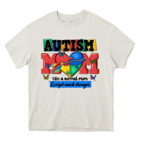 Cream autism mom like a normal mom Heavy Core Tee - MaliasSmallBusiness