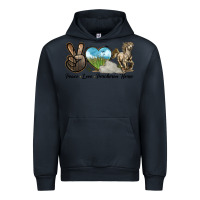 Navy Peace Love Percheron Horse Urban Hoodie - LillyAllenDesigns