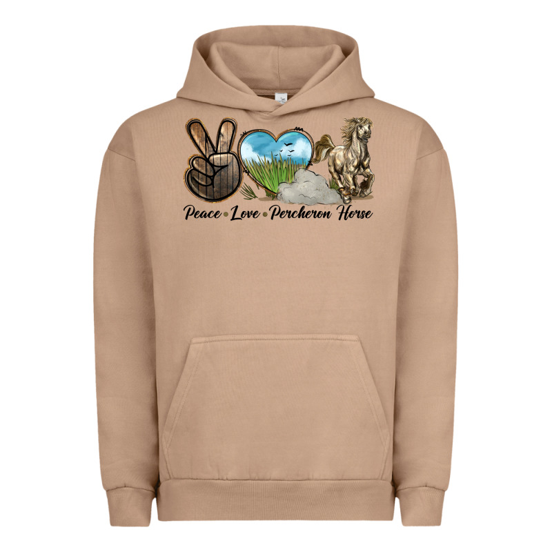 Peace Love Percheron Horse Urban Hoodie by LillyAllenDesigns | Teevron
