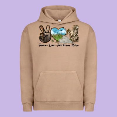 Peace Love Percheron Horse Urban Hoodie Designed By Lillyallendesigns