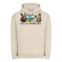 Pigment French Oak Peace Love Percheron Horse Urban Hoodie - LillyAllenDesigns