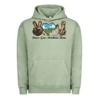 Pigment Oil Green Peace Love Percheron Horse Urban Hoodie - LillyAllenDesigns