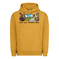 Pigment Peanut Butter Peace Love Percheron Horse Urban Hoodie - LillyAllenDesigns
