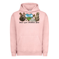 Pigment Salmon Peace Love Percheron Horse Urban Hoodie - LillyAllenDesigns
