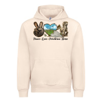 Sandshell Peace Love Percheron Horse Urban Hoodie - LillyAllenDesigns