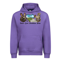 Tulip Peace Love Percheron Horse Urban Hoodie - LillyAllenDesigns