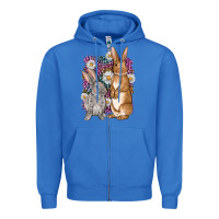 True Royal Bunnys Easter with leopard background Zipper Hoodie - OliviaCreatesArt