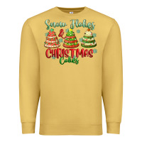 Antique Gold snow flakes and christmas cakes Premium Sweatshirt - FaDigitalArtStudio